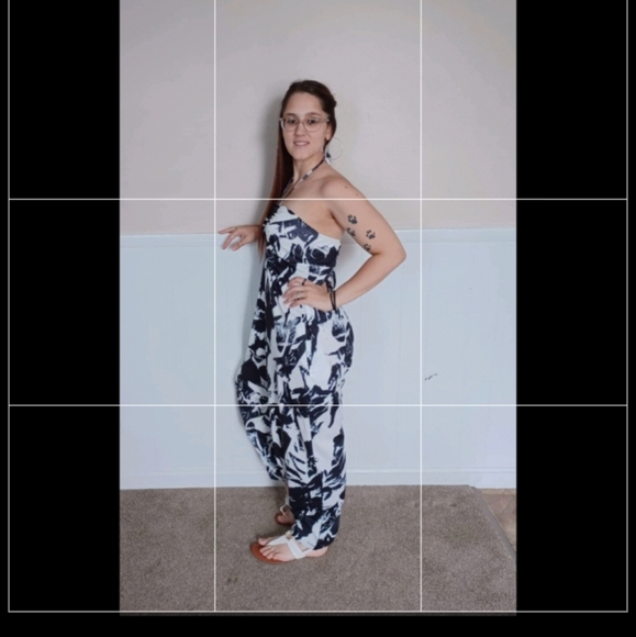 Black and white balloon pants with pockets - Picture 5 of 9